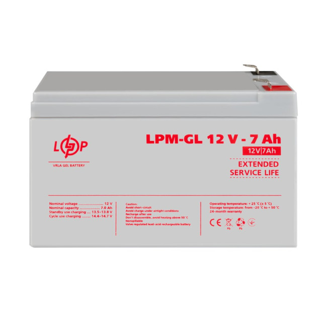 Акумулятор гелевий LogicPower LPM-GL 12V - 7 Ah Акумулятор гелевий LogicPower LPM-GL 12V - 7 Ah