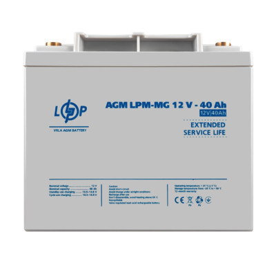 Акумулятор мультигелевый AGM LogicPower LPM-MG 12V - 40 Ah Акумулятор мультигелевый AGM LogicPower LPM-MG 12V - 40 Ah