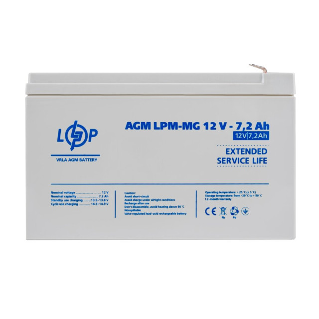 Аккумулятор мультигелевый AGM LogicPower LPM-MG 12V - 7.2 Ah