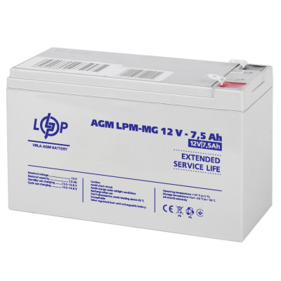 Акумулятор мультигелевий LogicPower LPM-MG 12V - 7.5 Ah Акумулятор мультигелевий LogicPower LPM-MG 12V - 7.5 Ah