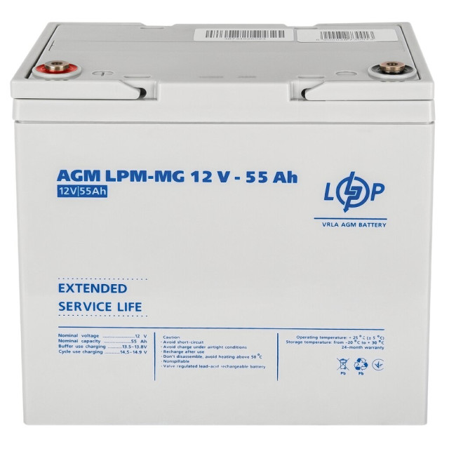 Акумулятор мультигелевий LogicPower LPM-MG 12V - 55 Ah Акумулятор мультигелевий LogicPower LPM-MG 12V - 55 Ah