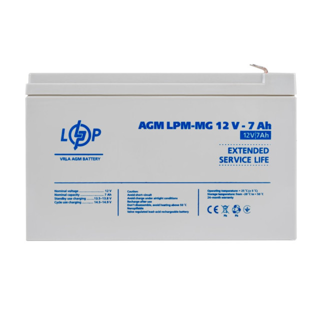 Аккумулятор мультигелевый LogicPower LPM-MG 12V - 7 Ah Аккумулятор мультигелевый LogicPower LPM-MG 12V - 7 Ah