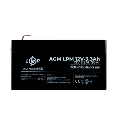 Аккумулятор AGM LogicPower LPM 12V - 3,3 Ah