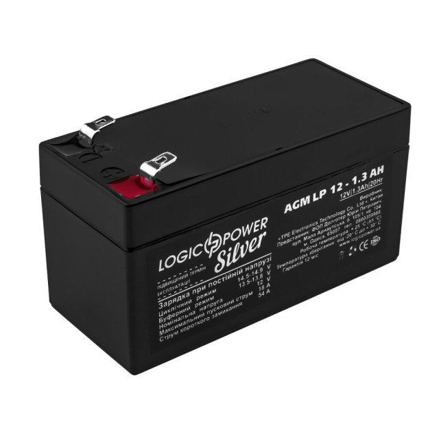 Акумулятор AGM LogicPower LP 12V - 1.3 Ah Silver