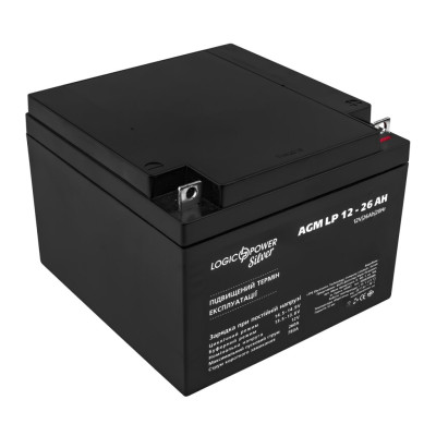 Акумулятор AGM LogicPower LP 12V - 26 Ah Silver