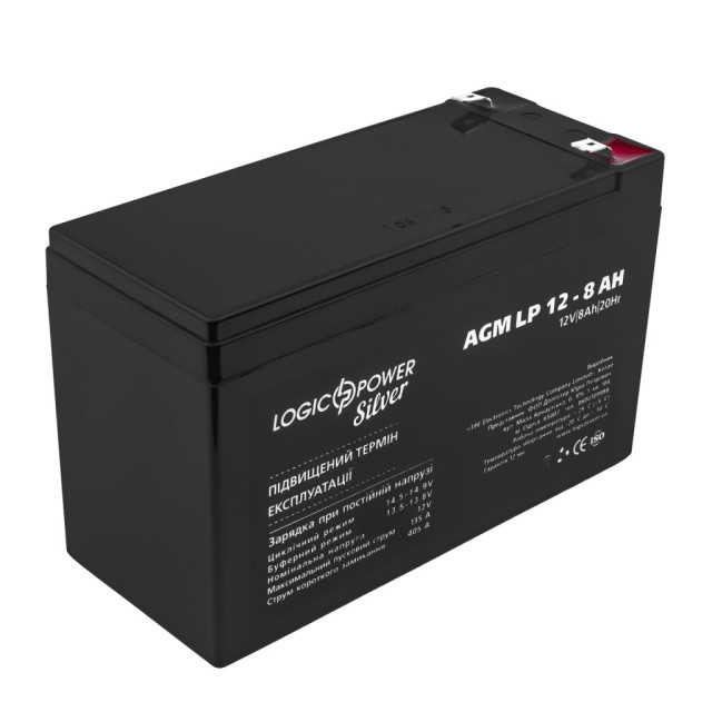 Акумулятор AGM LogicPower LP 12V - 8 Ah Silver
