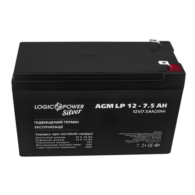 Акумулятор AGM LogicPower LP 12V - 7.5 Ah Silver Акумулятор AGM LogicPower LP 12V - 7.5 Ah Silver