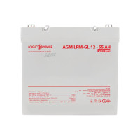 Акумулятор гелевий LogicPower LP-GL 12V - 55 Ah Silver