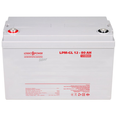 Акумулятор гелевий LogicPower LP-GL 12V - 80 Ah Silver Акумулятор гелевий LogicPower LP-GL 12V - 80 Ah Silver
