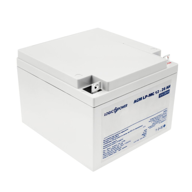 Акумулятор мультигелевий LogicPower LP-MG 12V - 26 Ah Silver