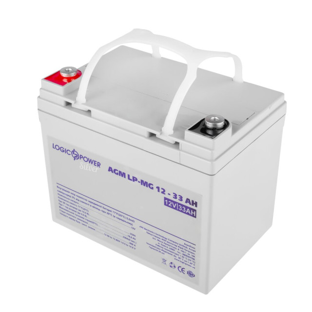 Акумулятор мультигелевий LogicPower LP-MG 12V - 33 Ah Silver