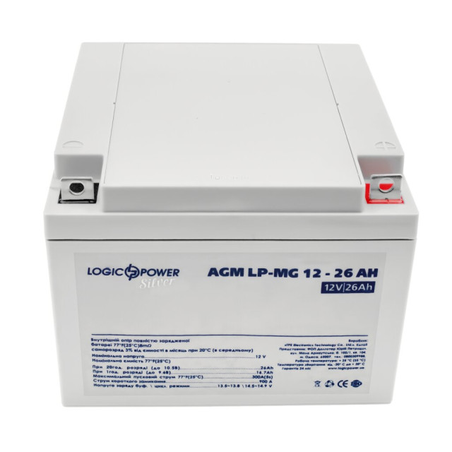 Акумулятор мультигелевий LogicPower LP-MG 12V - 26 Ah Silver Акумулятор мультигелевий LogicPower LP-MG 12V - 26 Ah Silver