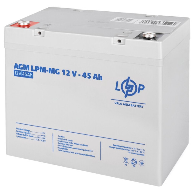 Акція. Акумулятор мультигелевий AGM LogicPower LPM-MG 12V - 45 Ah Акція. Акумулятор мультигелевий AGM LogicPower LPM-MG 12V - 45 Ah