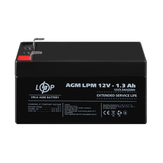 Акумулятор AGM LogicPower LPM 12V - 1.3 Ah Акумулятор AGM LogicPower LPM 12V - 1.3 Ah