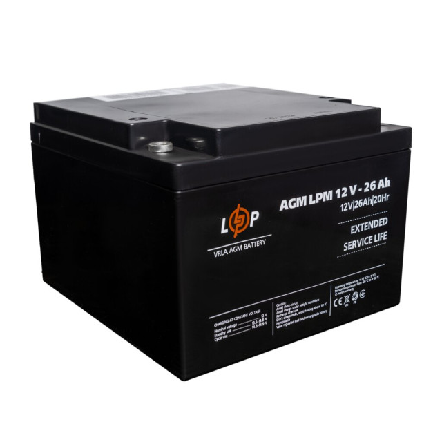 Акумулятор AGM LogicPower LPM 12V - 26 Ah під болт М5 Акумулятор AGM LogicPower LPM 12V - 26 Ah під болт М5