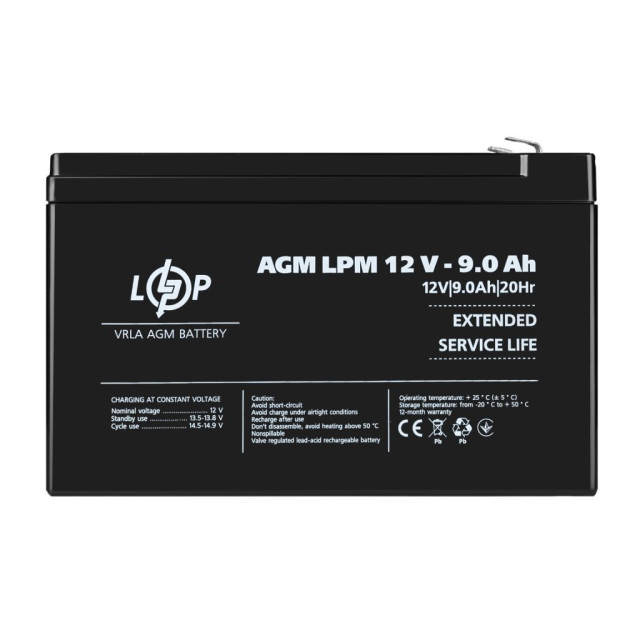 Акумуляторна батарея LogicPower LPМ 12- 9АН типу AGM, LogicPower LP Акумуляторна батарея LogicPower LPМ 12- 9АН типу AGM, LogicPower LP