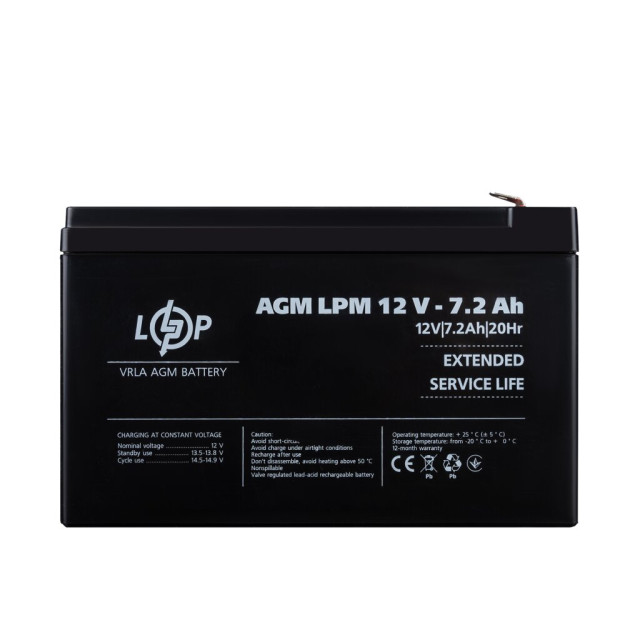 Акум. батарея LogicPower LPМ 12- 7,2АН типу AGM, LogicPower LP