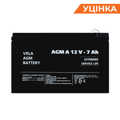 Розпродаж (3058) Акумулятор AGM А 12V - 7 Ah Розпродаж (3058) Акумулятор AGM А 12V - 7 Ah