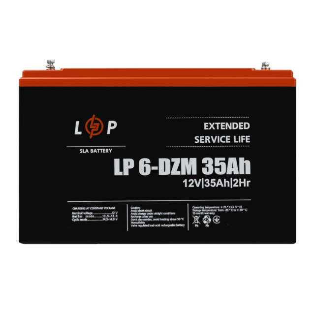 Тяговий свинцево-кислотний AGM акумулятор LogicPower LP 6-DZM-35 Ah