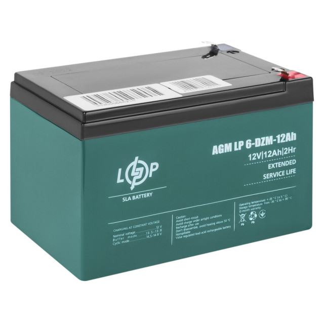 Тяговый свинцово-кислотный AGM аккумулятор LogicPower LP 6-DZM-12 Ah Тяговый свинцово-кислотный AGM аккумулятор LogicPower LP 6-DZM-12 Ah