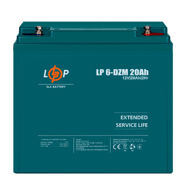 Тяговий свинцево-кислотний AGM акумулятор LogicPower LP 6-DZM-20 Ah Тяговий свинцево-кислотний AGM акумулятор LogicPower LP 6-DZM-20 Ah