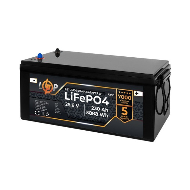 Автомобільний акумулятор Logicpower LiFePO4 25.6В, 230 Аг (22983) Автомобільний акумулятор Logicpower LiFePO4 25.6В, 230 Аг (22983)