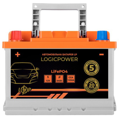 Автомобильный аккумулятор Logicpower LiFePO4 BMS 1050 А, 12.8В, 64 Ач (24766)
