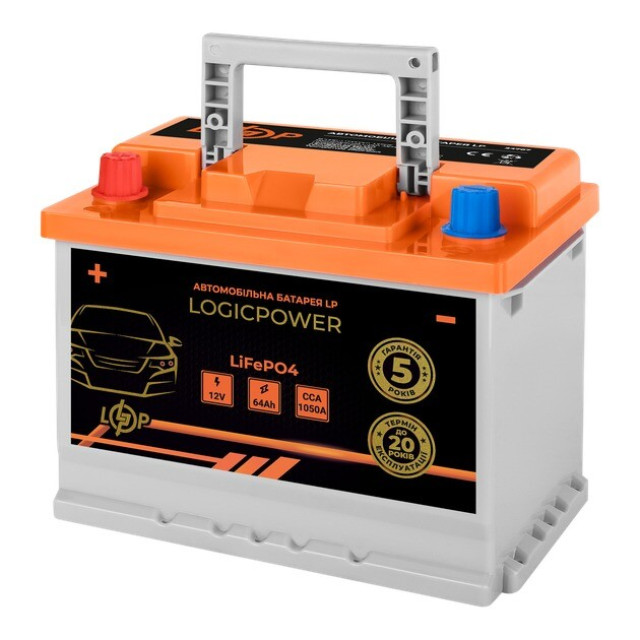 Автомобільний акумулятор Logicpower LiFePO4 BMS 1050 А, 12.8В, 64 Аг (24766) Автомобільний акумулятор Logicpower LiFePO4 BMS 1050 А, 12.8В, 64 Аг (24766)