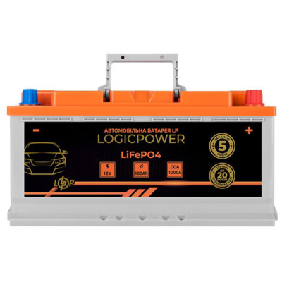Автомобильный аккумулятор Logicpower LiFePO4 BMS 1200 А, 12.8В, 100 Ач (24769)