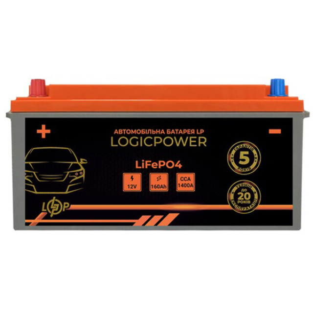 Автомобільний акумулятор Logicpower LiFePO4 BMS 1400 А, 12.8В, 160 Аг (24770)