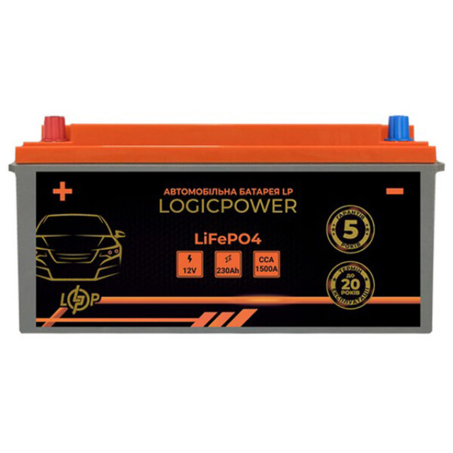 Автомобільний акумулятор Logicpower LiFePO4 BMS 1500 А, 12.8В, 230 Аг (24771)
