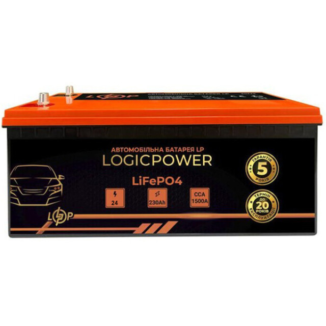 Автомобільний акумулятор Logicpower LiFePO4 BMS 1500 A, 25.6В, 230 Аг (24774)
