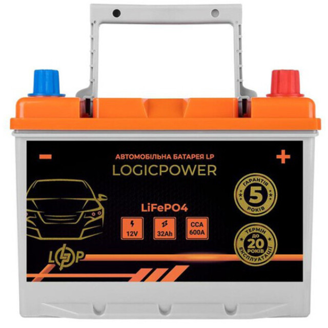 Автомобільний акумулятор Logicpower LiFePO4 BMS 600 А, 12.8В, 32 Аг (24763)