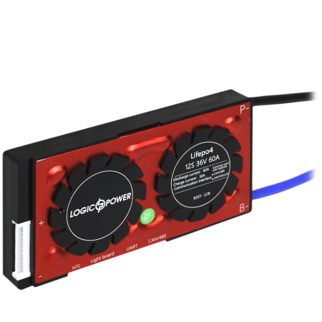 Smart BMS плата LogicPower LP LiFePO4 36V 12S Dis 60A Ch 30A UART+RS485+CAN