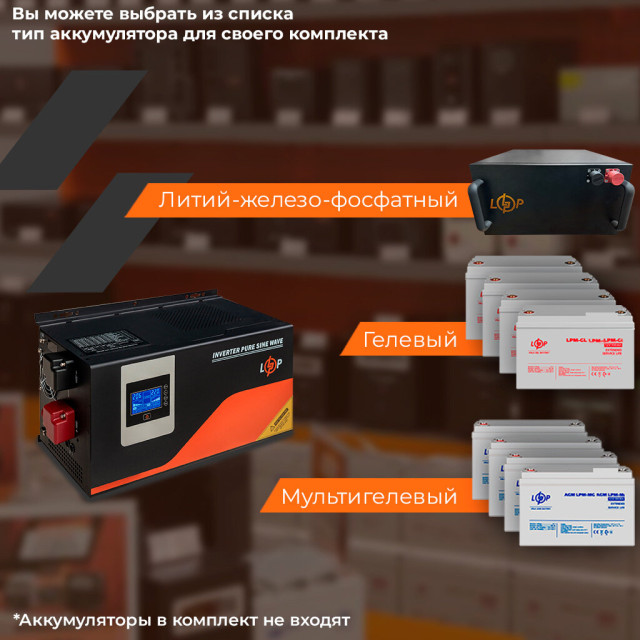 ИБП LogicPower LPM-PSW-12000VA (8000Вт) с правильной синусоидой 48V ИБП LogicPower LPM-PSW-12000VA (8000Вт) с правильной синусоидой 48V
