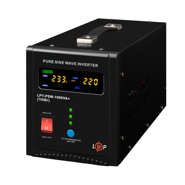 ИБП LogicPower LPY-PSW-1000VA+ (700Вт) 10A/20A с правильной синусоидой 12V ИБП LogicPower LPY-PSW-1000VA+ (700Вт) 10A/20A с правильной синусоидой 12V