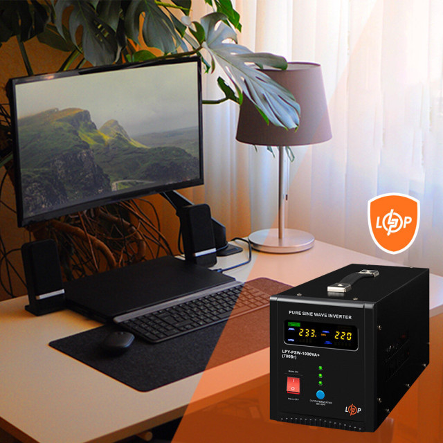 ИБП LogicPower LPY-PSW-1000VA+ (700Вт) 10A/20A с правильной синусоидой 12V ИБП LogicPower LPY-PSW-1000VA+ (700Вт) 10A/20A с правильной синусоидой 12V