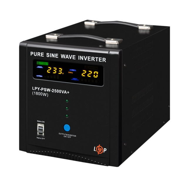ДБЖ LogicPower LPY-PSW-2500VA+ (1800Вт) 10A/20A з правильною синусоїдою 24V ДБЖ LogicPower LPY-PSW-2500VA+ (1800Вт) 10A/20A з правильною синусоїдою 24V