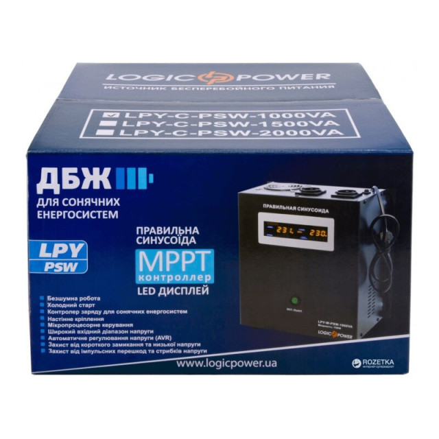 ИБП с правильной синусоидой LogicPower LPY-С-PSW-2000VA (1400 Вт) MPPT 24V