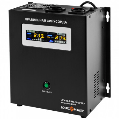 Джерело безперебійного живлення Logicpower LPY- W - PSW-1000VA + (700Вт) 10A/20A Джерело безперебійного живлення Logicpower LPY- W - PSW-1000VA + (700Вт) 10A/20A