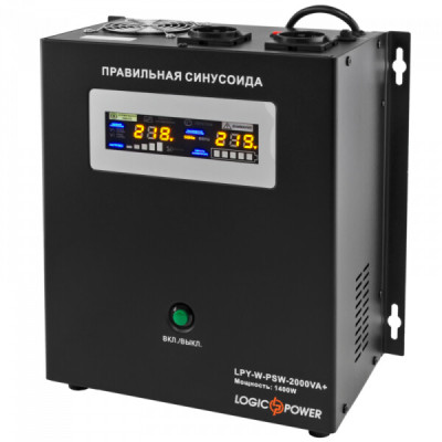 Джерело безперебійного живлення Logicpower LPY- W - PSW-2000VA + (1400Вт) 10A/20A Джерело безперебійного живлення Logicpower LPY- W - PSW-2000VA + (1400Вт) 10A/20A