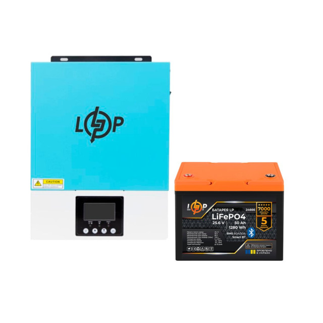 Комплект резервного живлення LogicPower W3000 + літієва (LiFePO4) батарея 1280Wh Комплект резервного живлення LogicPower W3000 + літієва (LiFePO4) батарея 1280Wh
