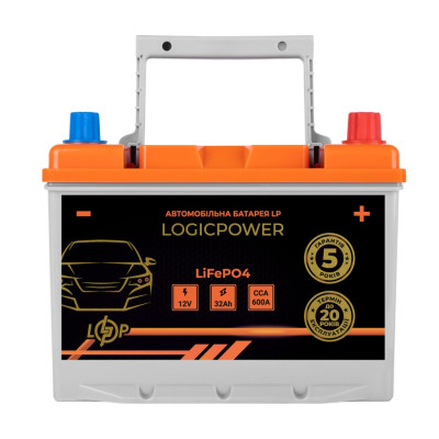 Автомобильный аккумулятор литиевый LogicPower LP LiFePO4 12V - 32 Ah (+ справа) BMS 600А