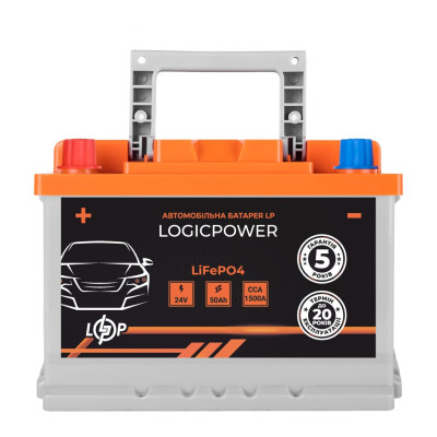 Автомобильный аккумулятор литиевый LogicPower LP LiFePO4 24V - 50 Ah (+ слева) BMS 800А