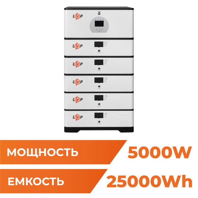 Джерело безперебійного живлення (ДБЖ) LogicPower LP BOX DEYE 5kWh + АКБ 25kWh Джерело безперебійного живлення (ДБЖ) LogicPower LP BOX DEYE 5kWh + АКБ 25kWh