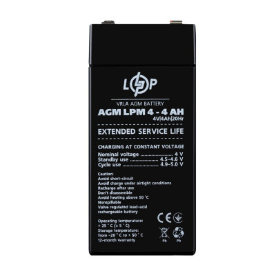 Акция. Аккумулятор AGM LogicPower LPM 4V - 4 Ah