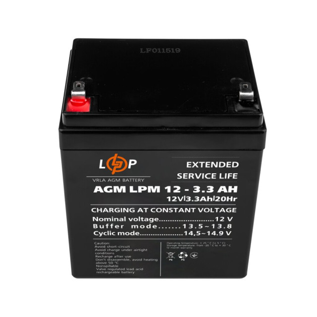 Аккумулятор AGM LogicPower LPM 12V - 3.3 Ah Аккумулятор AGM LogicPower LPM 12V - 3.3 Ah