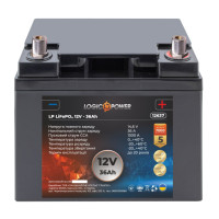 Акумулятор для автомобіля літієвий LogicPower LP LiFePO4 12V - 36 Ah (+ справа) Акумулятор для автомобіля літієвий LogicPower LP LiFePO4 12V - 36 Ah (+ справа)