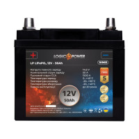 Акумулятор для автомобіля літієвий LogicPower LP LiFePO4 12V - 50 Ah (+ слева)