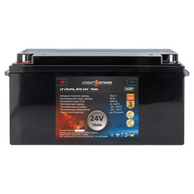 Аккумулятор для автомобиля литиевый LogicPower LP LiFePO4 24V - 70 Ah (+ слева)